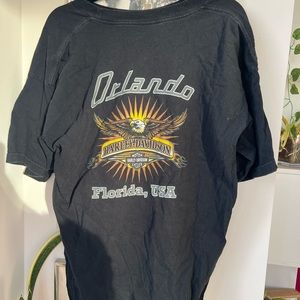 Harley Davidson Orlando Florida Black Biker Tee